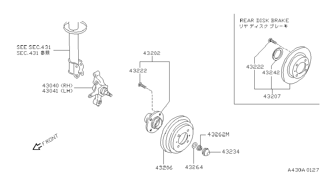 NISSAN 43200-50Y00 - Riteņa rumbas gultņa komplekts ps1.lv