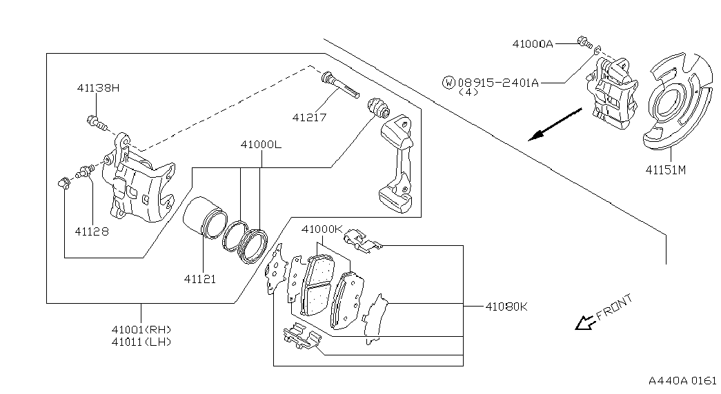 NISSAN 41080-60Y25 - Piederumu komplekts, Disku bremžu uzlikas ps1.lv