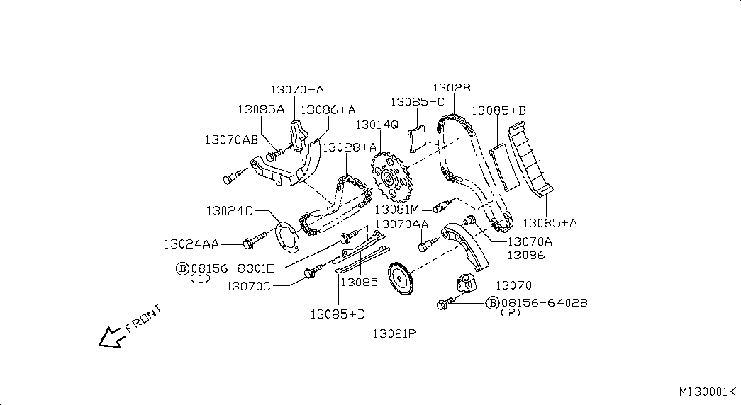 NISSAN 13028-EB300 - Sadales vārpstas piedziņas ķēdes komplekts ps1.lv