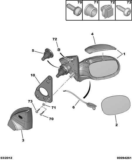 Opel 8152 41 - MIRROR COVERS ALLIAGE; RIGHT ps1.lv