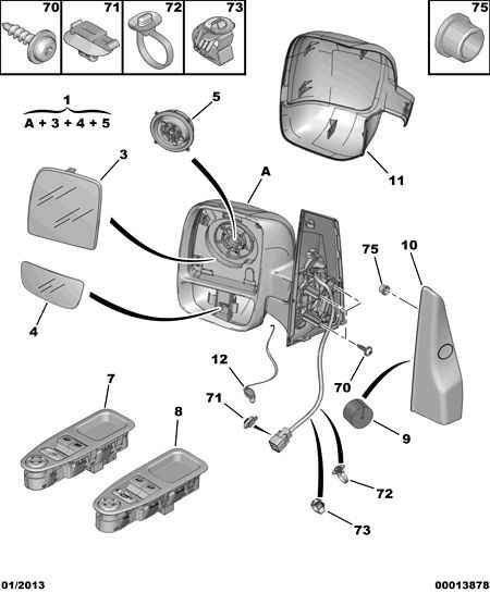 PEUGEOT 8151 KY - Ārējais atpakaļskata spogulis ps1.lv