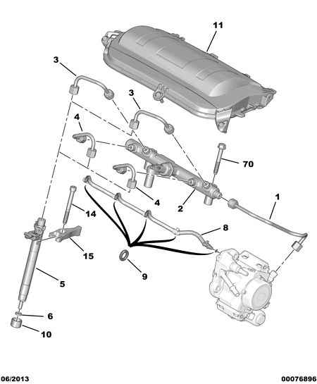 PEUGEOT 1574.AJ - INJECTOR GAS-OIL RETURN PIPE ps1.lv