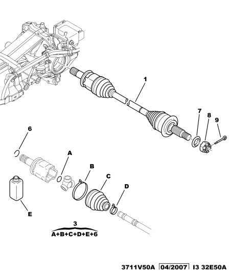 Mitsubishi 3274 C9 - DRIVE-SHAFT NEW; LEFT ps1.lv