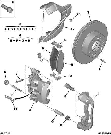 CITROËN 4404 A9 - Virzītājčaulu komplekts, Bremžu suports ps1.lv