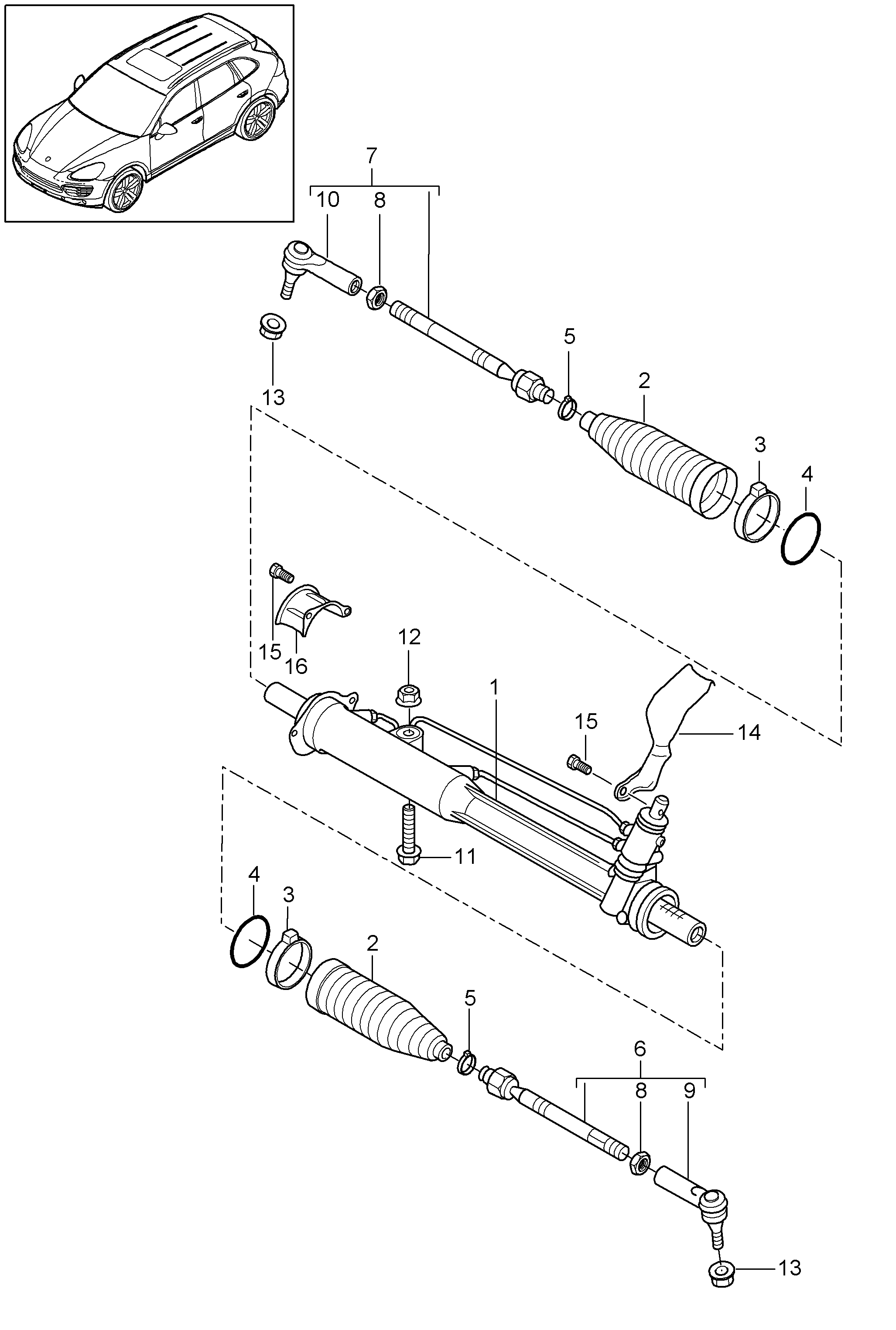 Porsche 955 347 031 22 - Stūres šķērsstiepnis ps1.lv