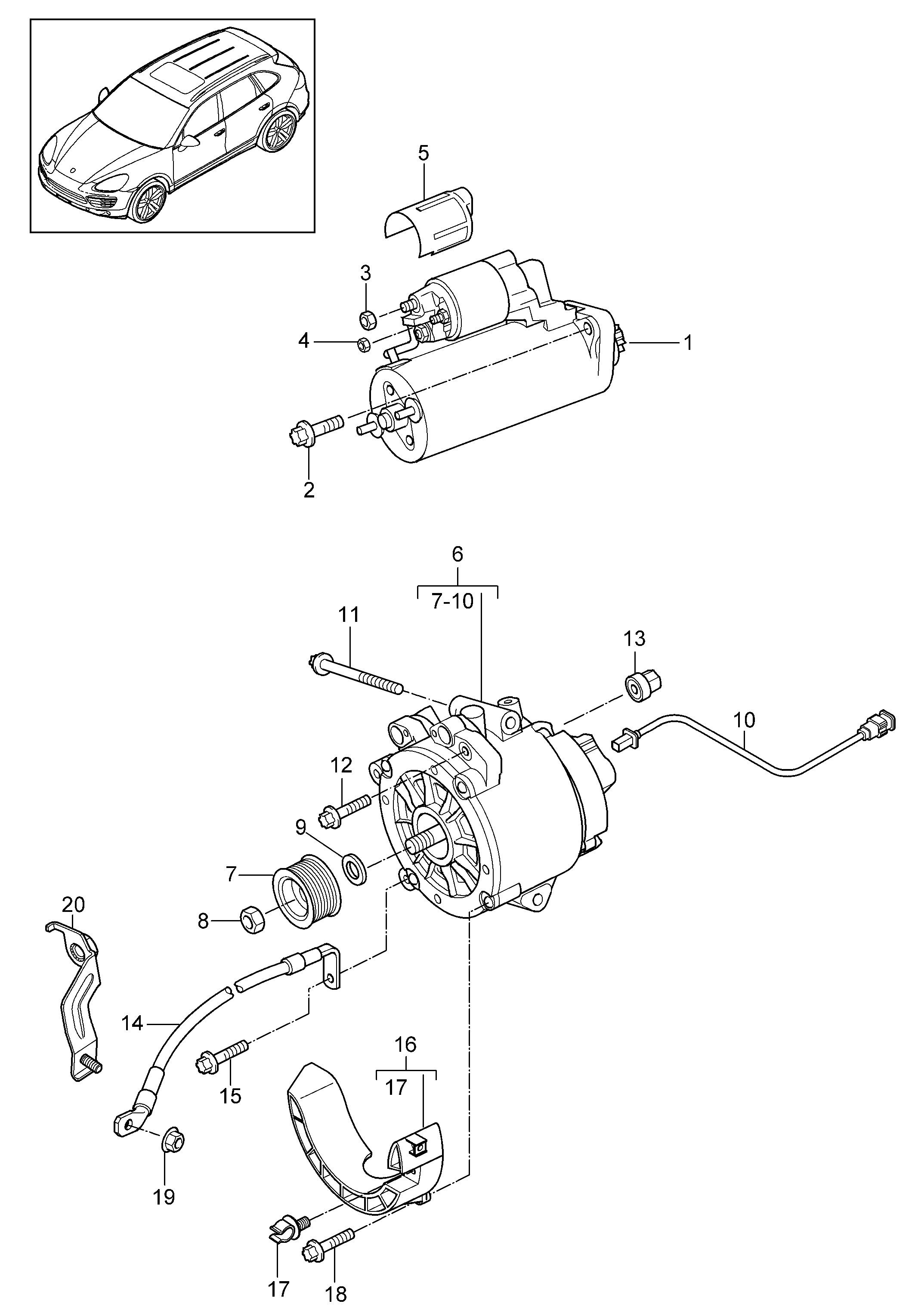 Porsche 948 604 214 00 - Starteris ps1.lv