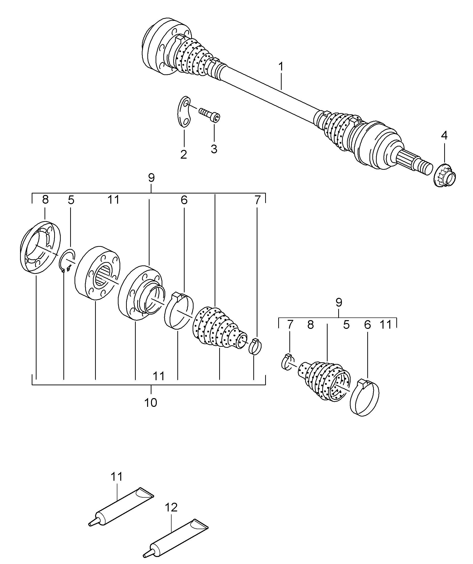 Porsche 95533202411 - Piedziņas vārpsta ps1.lv