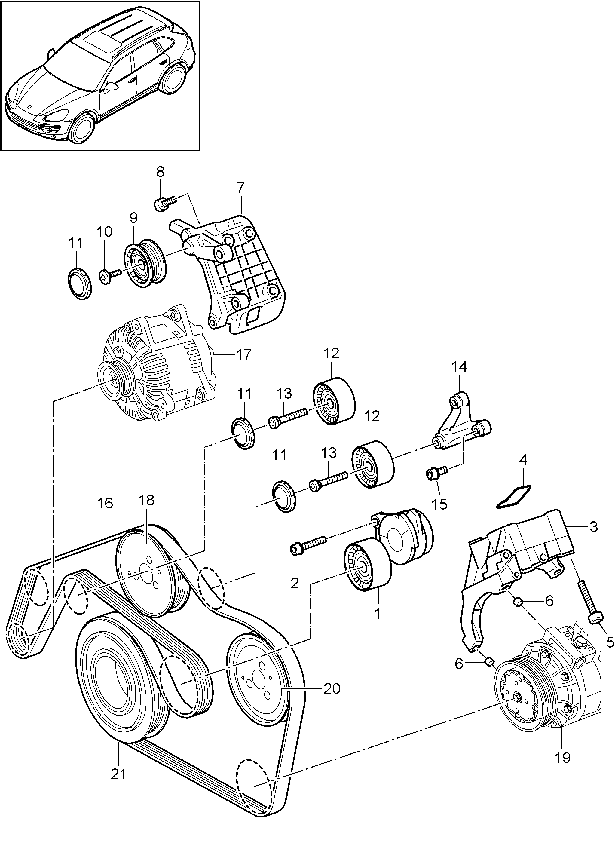 Porsche 955 102 119 21 - Parazīt / Vadrullītis, Ķīļrievu siksna ps1.lv