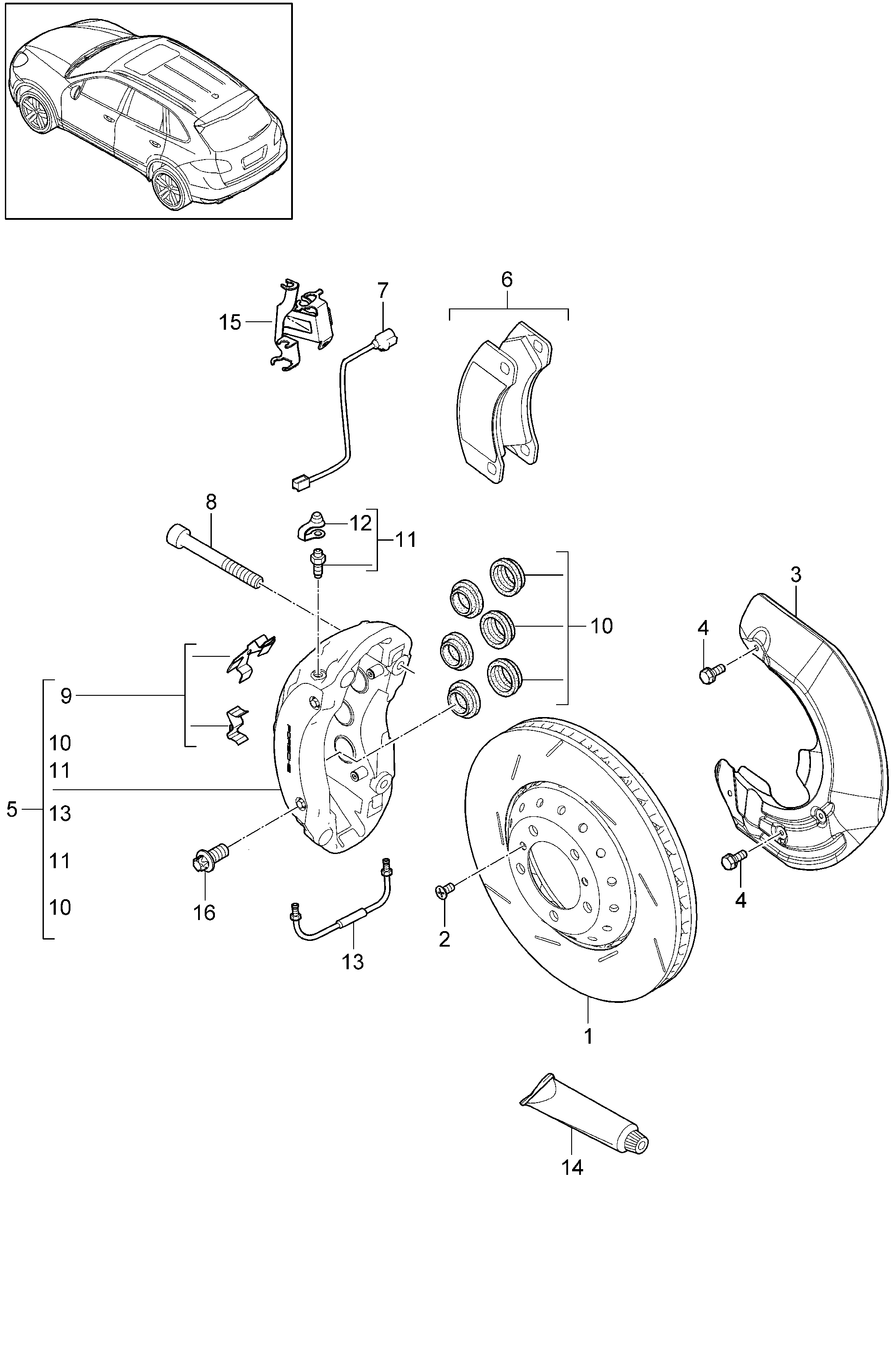 VAG 95835193930 - Bremžu uzliku kompl., Disku bremzes ps1.lv