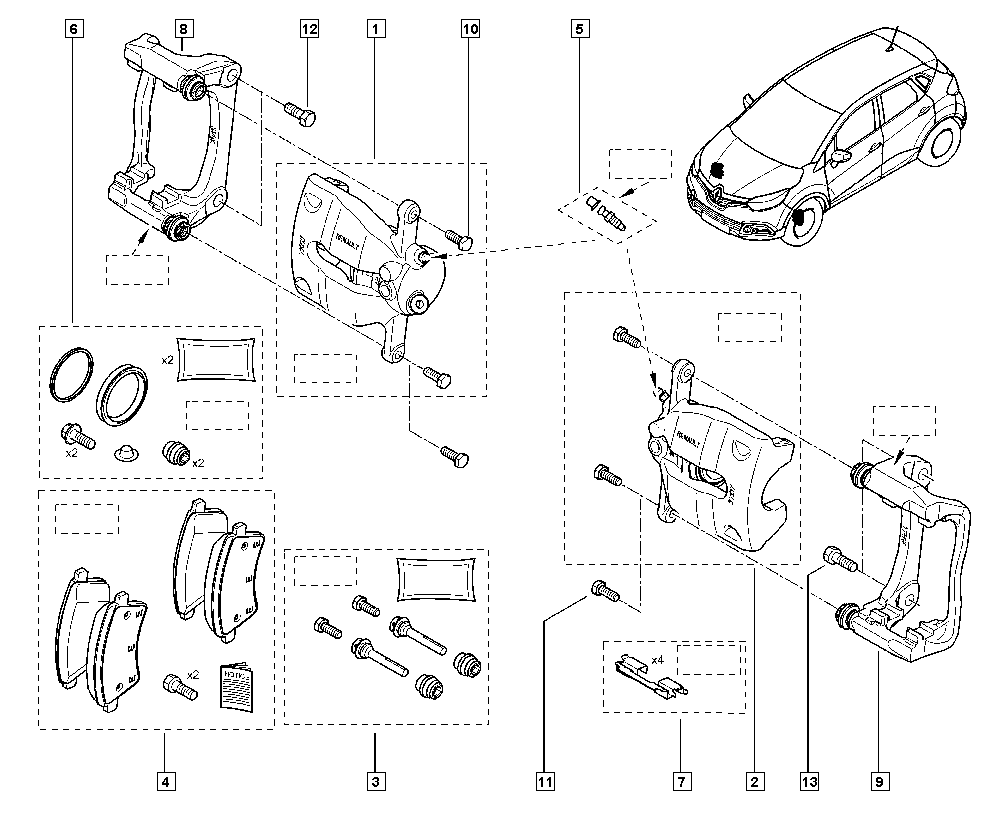 DACIA 77 01 208 339 - Piederumu komplekts, Disku bremžu uzlikas ps1.lv