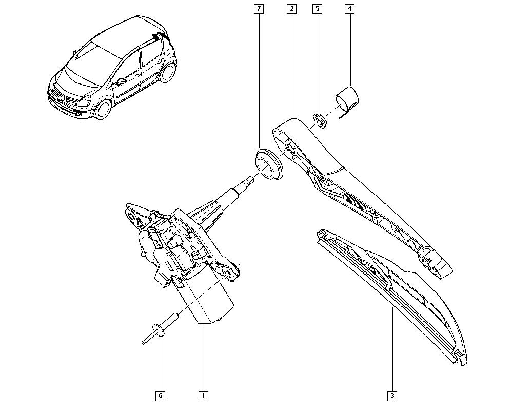 RENAULT 7701 056 814 - Stikla tīrītāja svira, Stiklu tīrīšanas sistēma ps1.lv