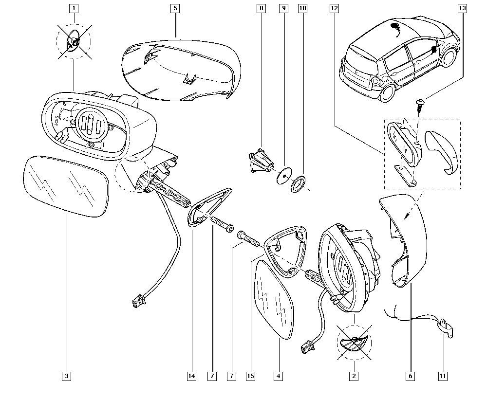 RENAULT 8200322645 - Ārējais atpakaļskata spogulis ps1.lv