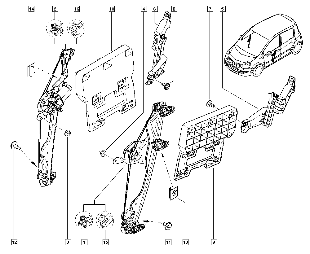 RENAULT 82 00 748 377 - Stikla pacelšanas mehānisms ps1.lv