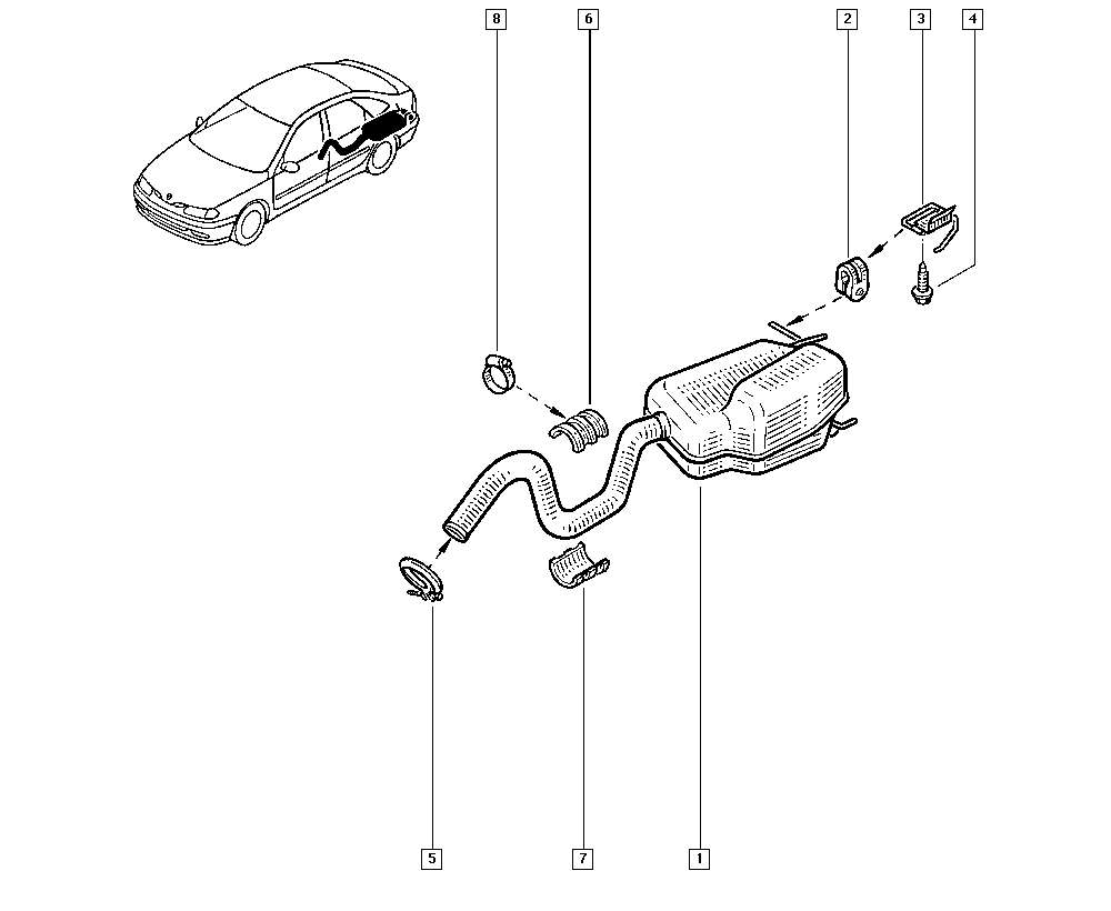 RENAULT 77 00 426 204 - Izplūdes gāzu trokšņa slāpētājs (pēdējais) ps1.lv