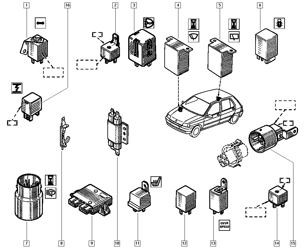 RENAULT 77 00 810 926 - Relejs, Darba strāva ps1.lv