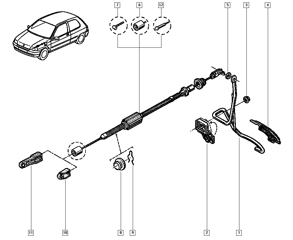 RENAULT 7700813980 - Akseleratora trose ps1.lv