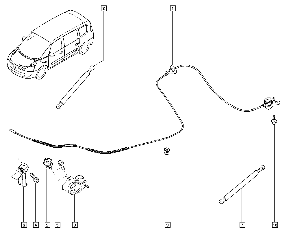 RENAULT TRUCKS 8200362400 - Gāzes atspere, Motora pārsegs ps1.lv