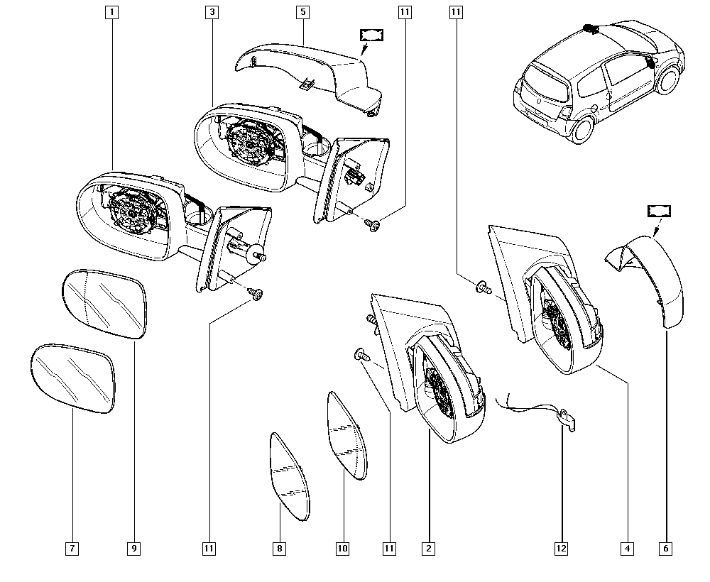 RENAULT 7701069554 - Ārējais atpakaļskata spogulis ps1.lv