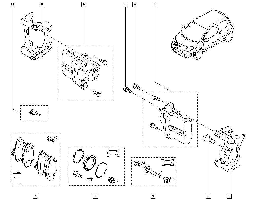 CITROËN 7701207959 - Bremžu suports ps1.lv