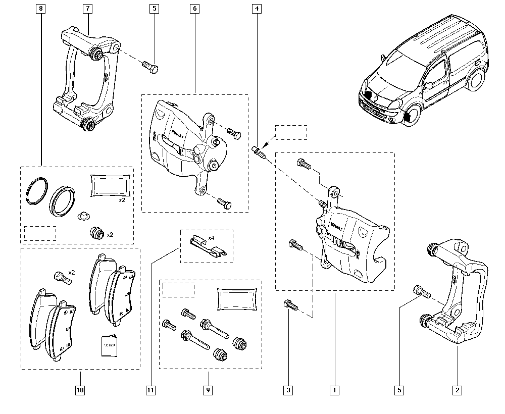 RENAULT TRUCKS 410010823R - Remkomplekts, Bremžu suports ps1.lv