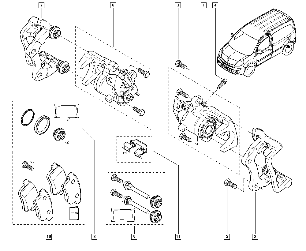 RENAULT 7701208269 - Remkomplekts, Bremžu suports ps1.lv