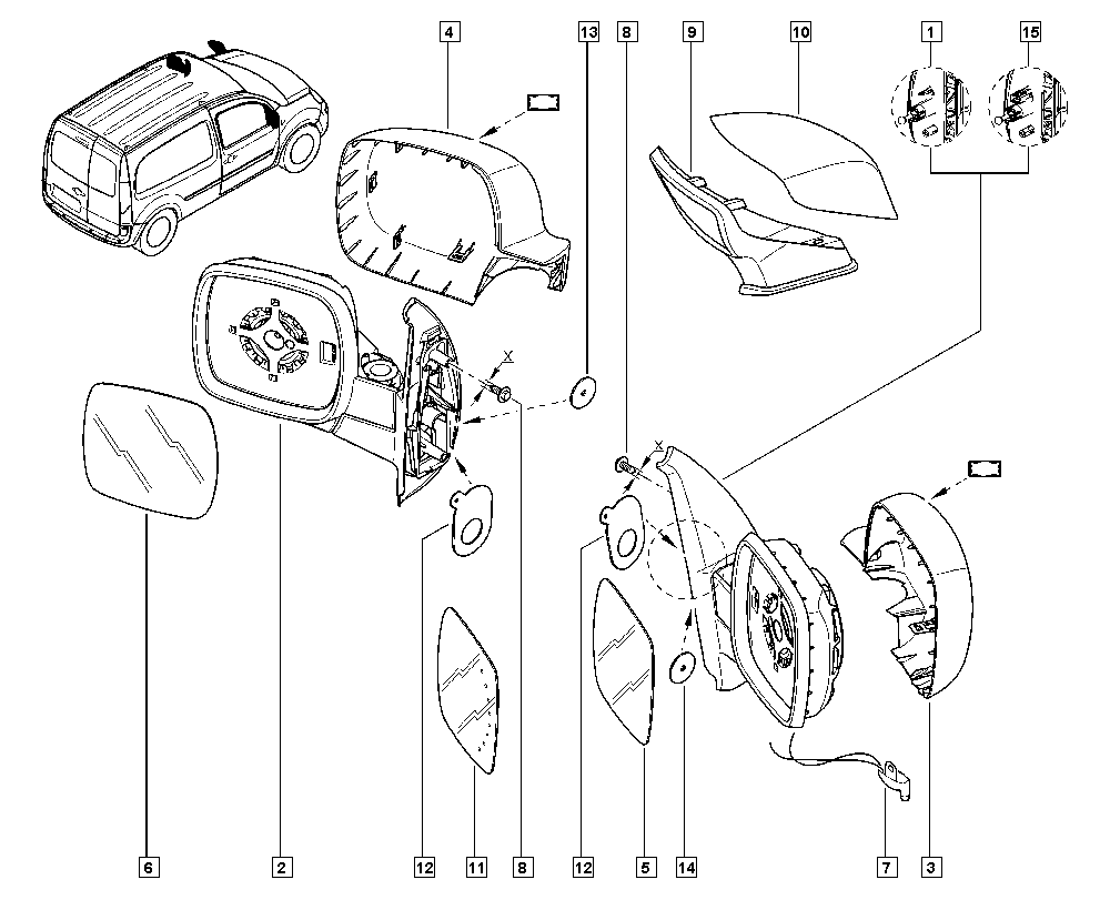 RENAULT TRUCKS 7701068844 - Korpuss, Ārējais atpakaļskata spogulis ps1.lv