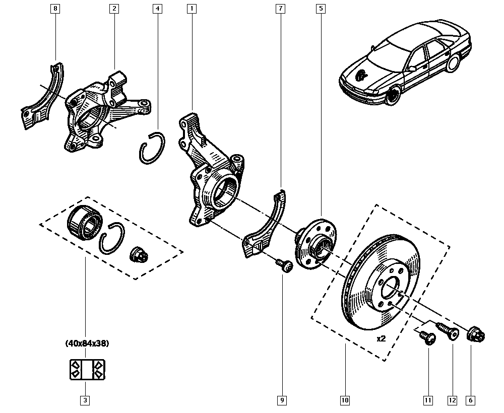 RENAULT 77 01 205 780 - Riteņa rumbas gultņa komplekts ps1.lv