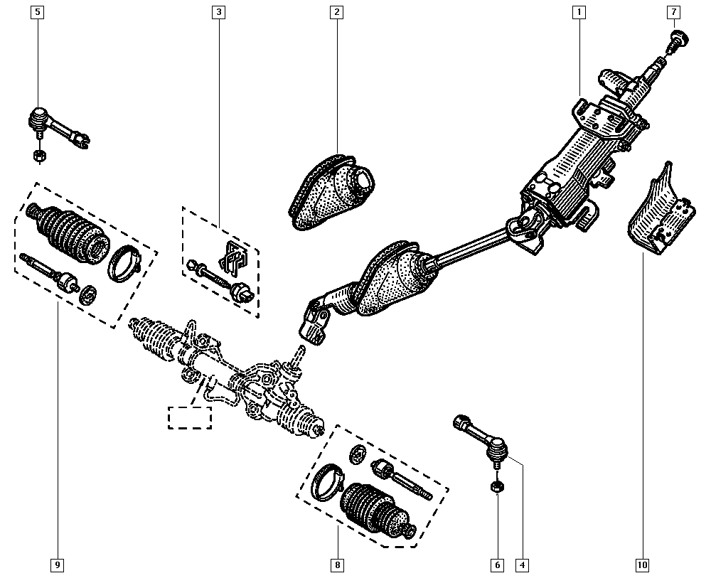 RENAULT 7701469571 - Putekļusargu komplekts, Stūres iekārta ps1.lv