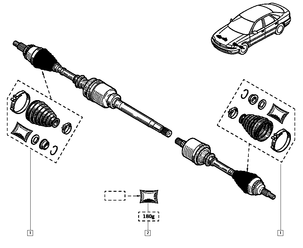 RENAULT 77 01 470 155 - Putekļusargs, Piedziņas vārpsta ps1.lv