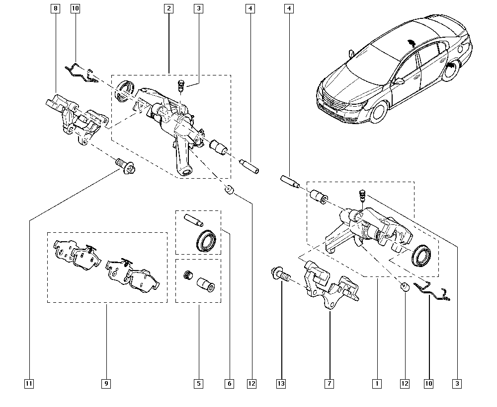 RENAULT TRUCKS 440016332R - Virzītājčaulu komplekts, Bremžu suports ps1.lv