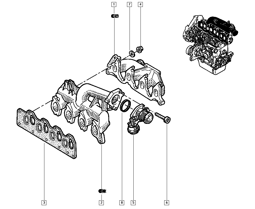 RENAULT 82 00 867 602 - Blīve, Ieplūdes / Izplūdes kolektors ps1.lv