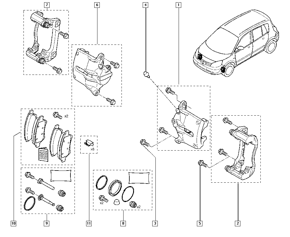 RENAULT TRUCKS 7701207685 - Bremžu suporta skavas komplekts ps1.lv