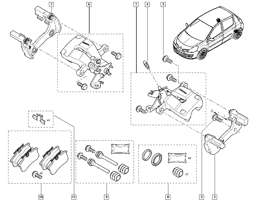 RENAULT 7701208362 - Bremžu suports ps1.lv