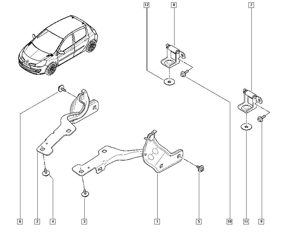 RENAULT 8200719034 - Šarnīrs, Motora pārsegs ps1.lv