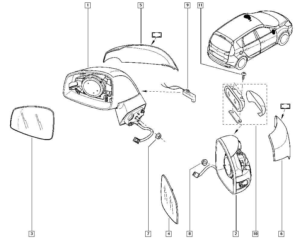 RENAULT 963017468R - Ārējais atpakaļskata spogulis ps1.lv