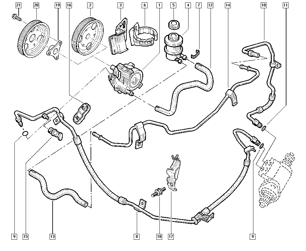 RENAULT 7700 414 008 - Hidrauliskā šļūtene, Stūres iekārta ps1.lv