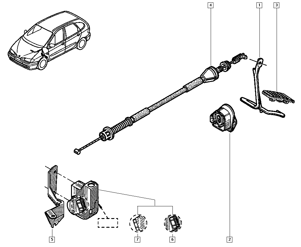 RENAULT 8200 073 162 - Akseleratora trose ps1.lv