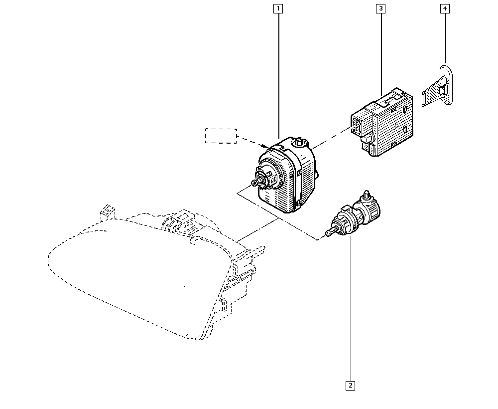 RENAULT 77 00 840 141 - Regulējošais elements, Lukturu augstuma regulēšana ps1.lv