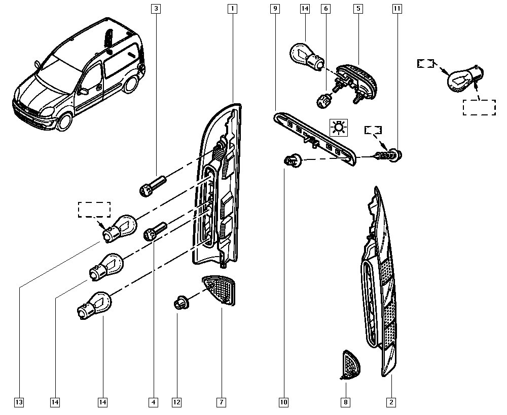 RENAULT 8200103260 - Numurzīmes apgaismojuma lukturis, Sakabes iekārta ps1.lv