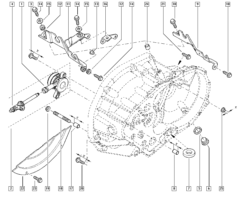 RENAULT 82 01 290 863 - Centrālais izslēdzējmehānisms, Sajūgs ps1.lv