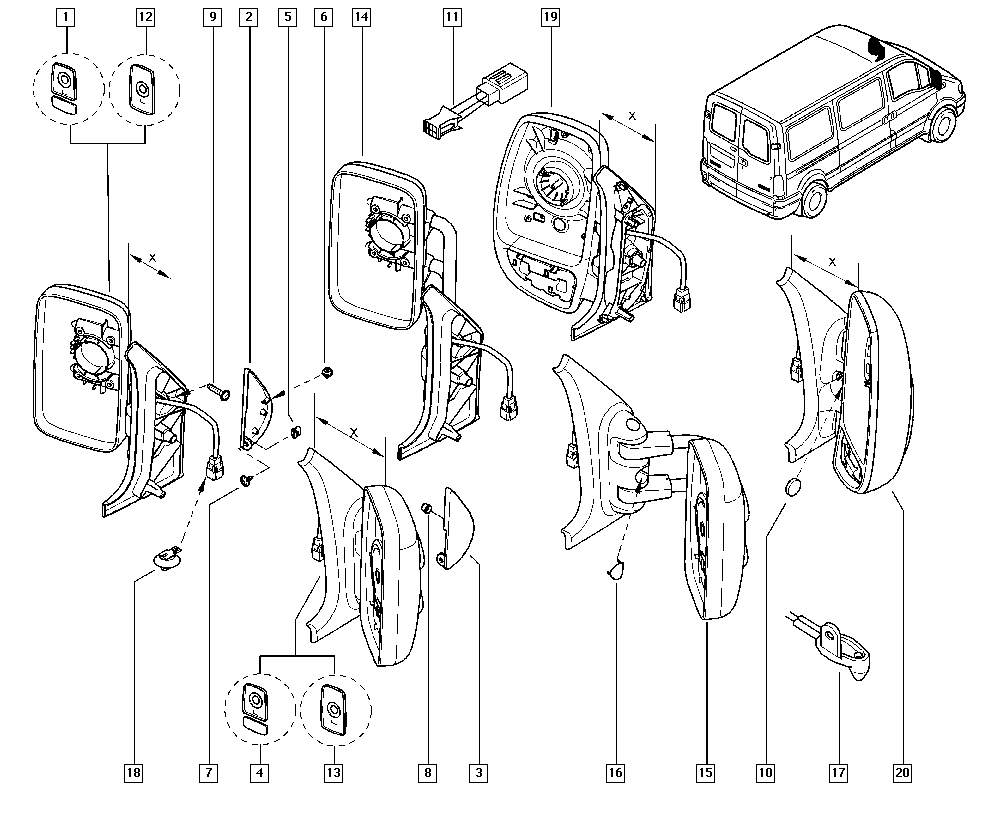 RENAULT 82 00 255 776 - Ārējais atpakaļskata spogulis ps1.lv