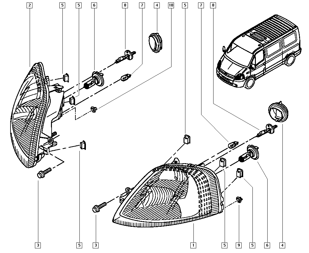 Opel 8200163516 - Pamatlukturis ps1.lv