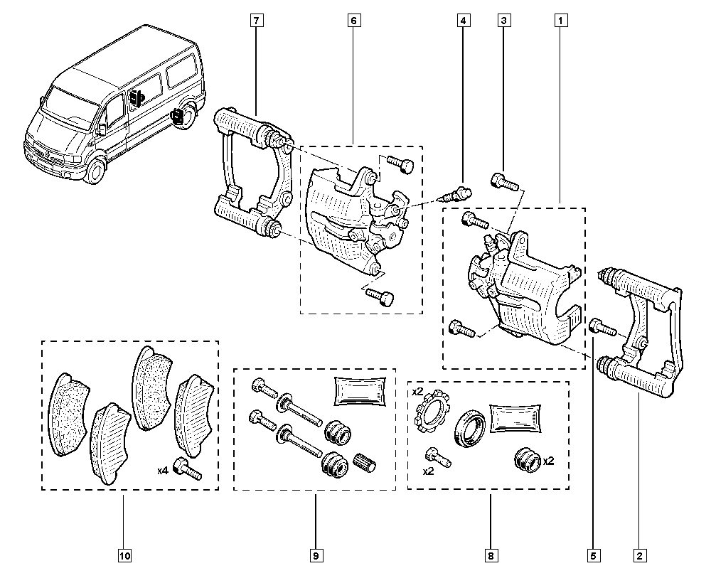 RENAULT 7701207639 - Remkomplekts, Bremžu suports ps1.lv