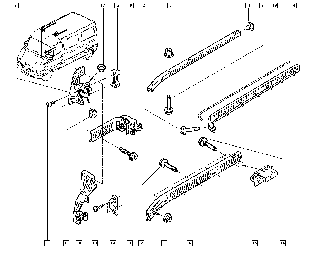 RENAULT 7700352379 - Virzošais rullītis, Bīdāmās durvis ps1.lv