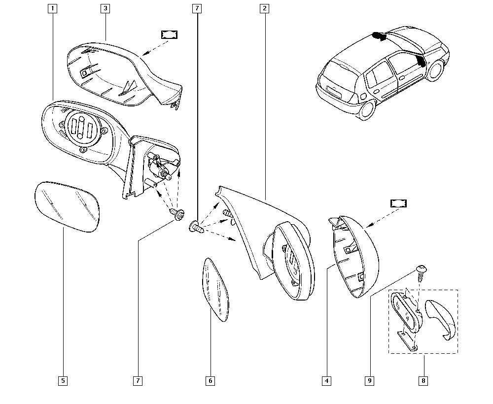 RENAULT 8200634548 - Ārējais atpakaļskata spogulis ps1.lv