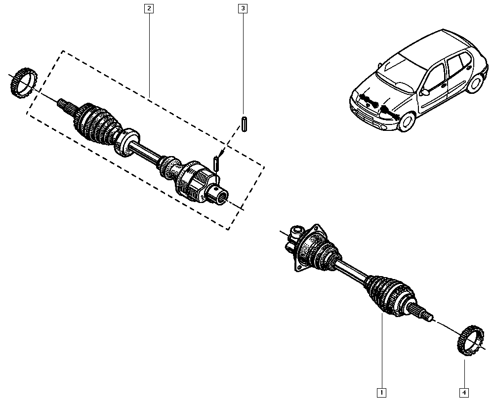 OM 7700110484 - Šarnīrs, Piedziņas vārpsta ps1.lv