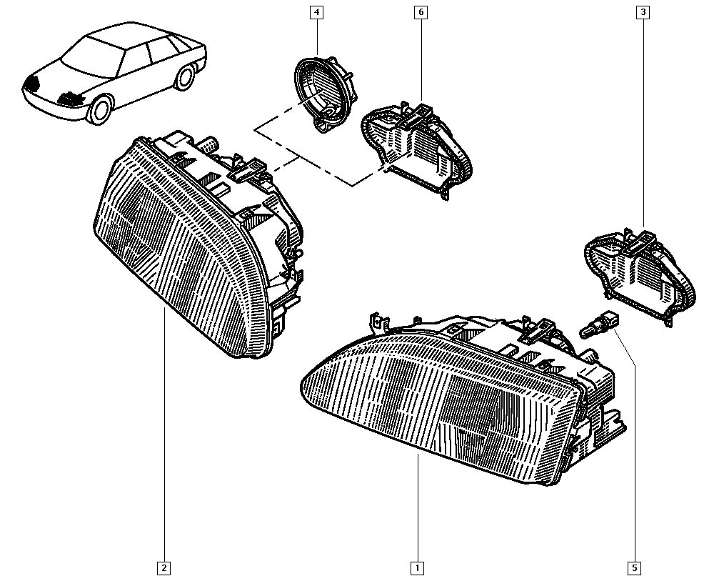 RENAULT 7701036028 - Pamatlukturis ps1.lv