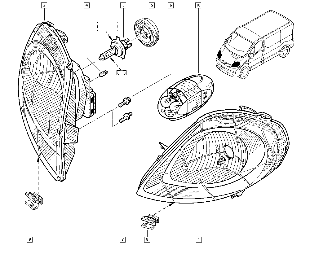 RENAULT 7700311372 - Pamatlukturis ps1.lv