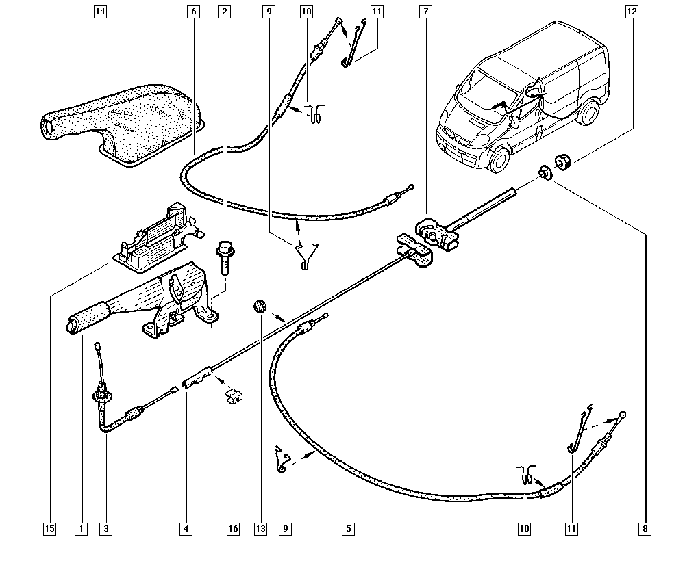 Opel 8200263819 - Trose, Stāvbremžu sistēma ps1.lv