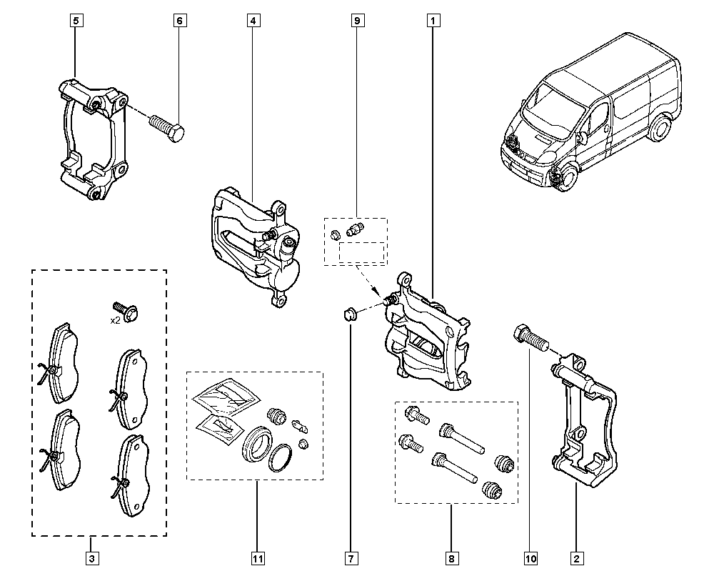 RENAULT 7701050919 - Bremžu suports ps1.lv